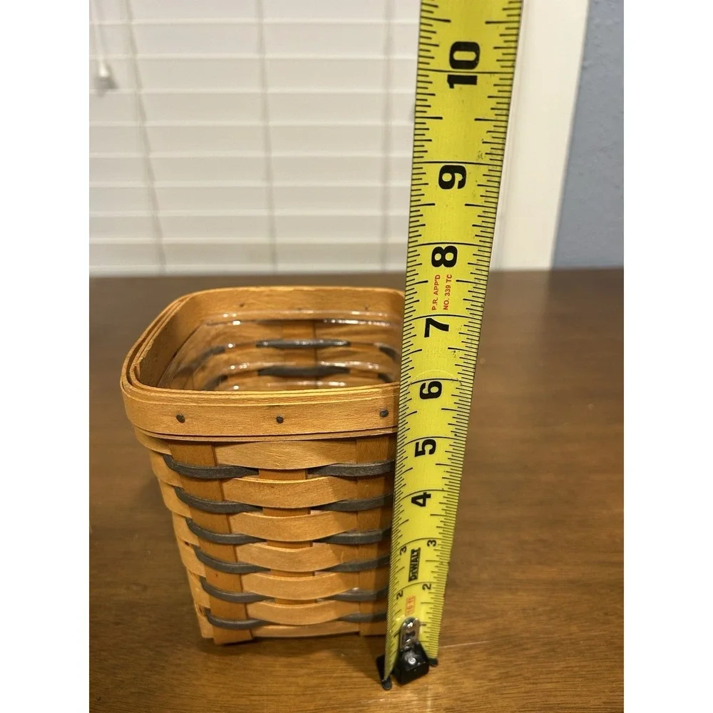 Longaberger '97 Heartland Small Spoon Basket Wooden Woven Handmade Plastic Liner